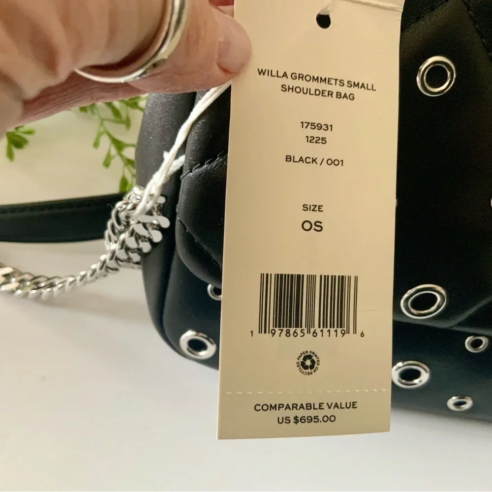 NWT TORY BURCH WILLA LEATHER GROMMETS SHOULDER CROSSBODY BAG - Picture 12 of 12